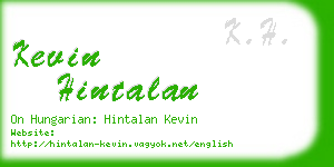 kevin hintalan business card